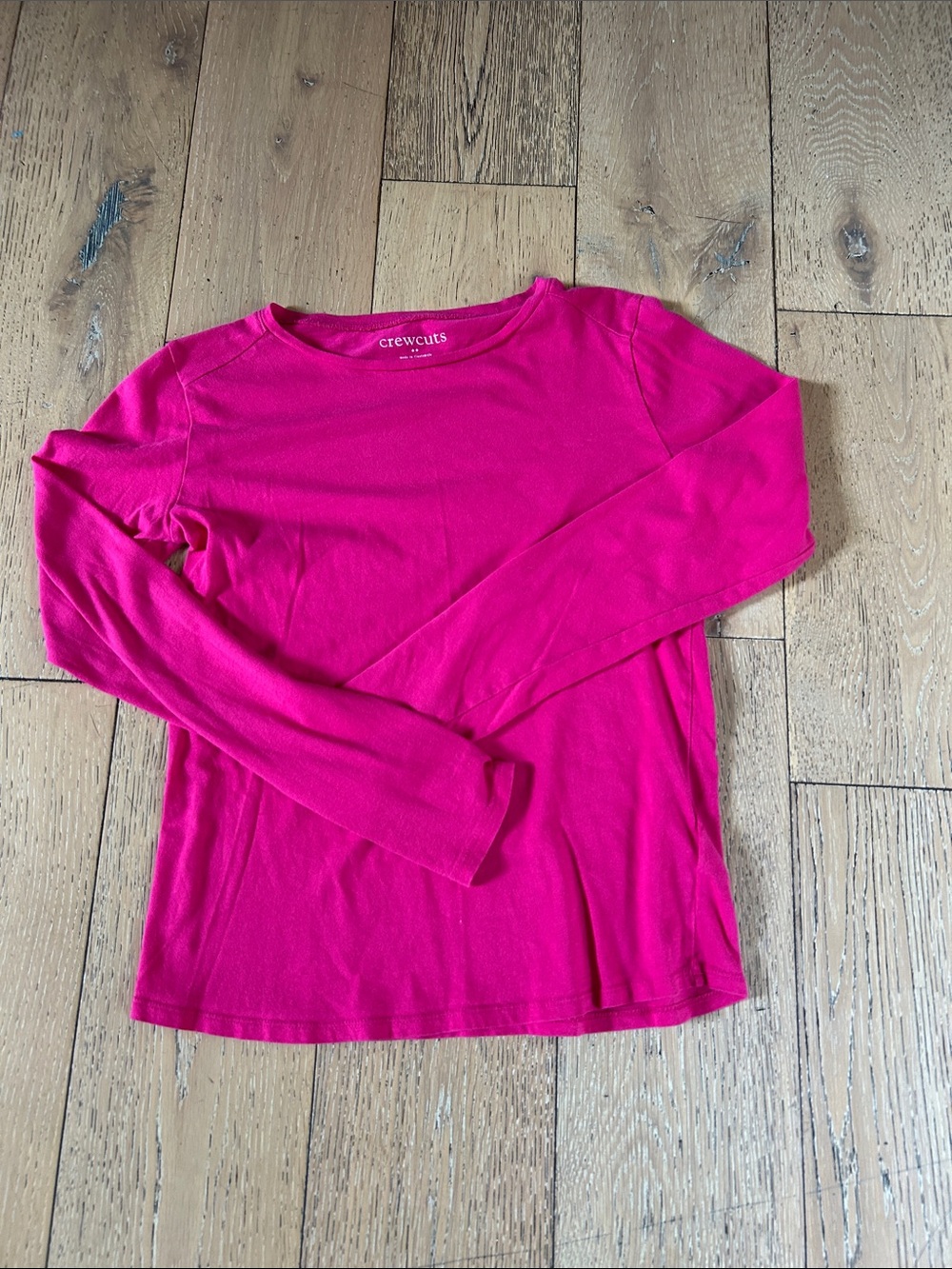 Crewcuts Bright Pink Long Sleeve Crewneck Tee
